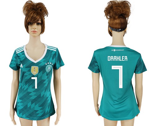 Women's Germany #7 Draxler Away Soccer Country Jersey - Click Image to Close